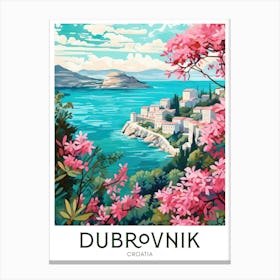 Dubrovnik, Croatia Maximalist Travel Poster Vibrant Colour Canvas Print