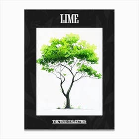 Lime Tree Pixel Illustration 4 Poster Canvas Print