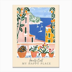 My Happy Place Amalfi Coast 4 Travel Poster Canvas Print