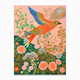 Maximalist Bird Painting Robin 3 Canvas Print