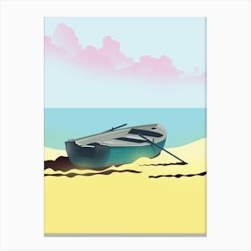 Boat On The Beach Canvas Print