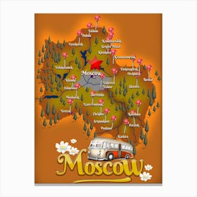 Moscow City Map Canvas Print