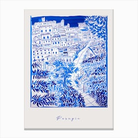 Perugia Italy Blue Drawing Poster Canvas Print