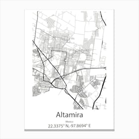 Altamira,Mexico Minimalist Map Canvas Print