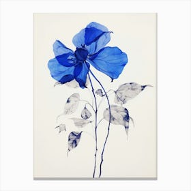 Blue Botanical Fuchsia 2 Canvas Print