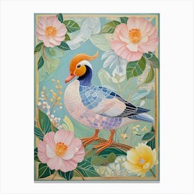 Duck Amongst The Flowers Canvas Print