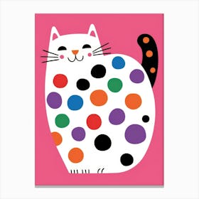 Polka Dot Cat 3 Canvas Print