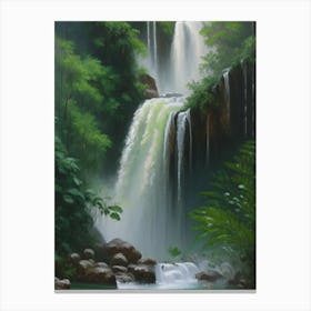 Saen Saep Waterfall, Thailand Peaceful Oil Art  Canvas Print