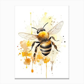 A Bee Watercolour In Autumn Colours 2 Canvas Print