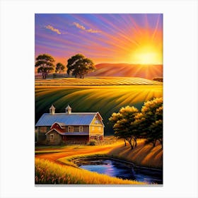 Sunset At The Farm 1 Canvas Print