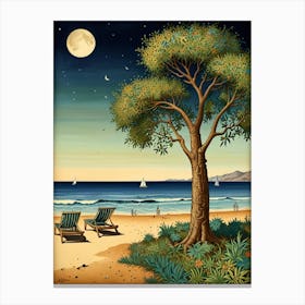 William Morris Beach Under A Tree Canvas Print