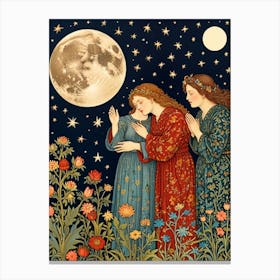 William Morris Three Women In The Moonlight Leinwandbilder