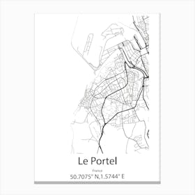 Le Portel,France Minimalist Map Canvas Print