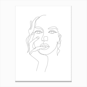 One Line Drawing Of A Woman.Scandinavian wall art Canvas Print