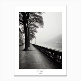 Poster Of Como, Italy, Black And White Analogue Photography 4 Canvas Print