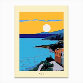 Poster Of Minimal Design Style Of Nice, France 1 Canvas Print