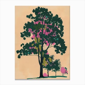 Alder Tree Colourful Illustration 4 1 Canvas Print