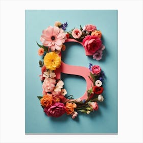 Letter S Made Of Flowers 2 Canvas Print