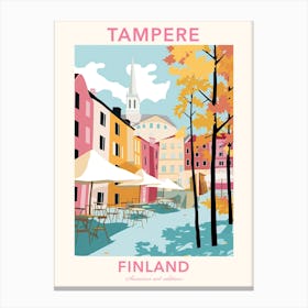 Tampere, Finland, Flat Pastels Tones Illustration 2 Poster Canvas Print