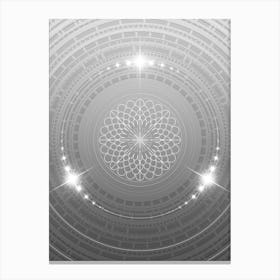 Geometric Glyph in White and Silver with Sparkle Array n.0169 Canvas Print