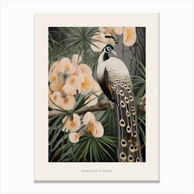 Flower Illustration Peacock Flower 2 Poster Canvas Print