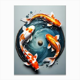 Koi Fish Yin Yang Painting (13) Canvas Print