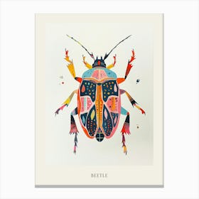Colourful Insect Illustration Beetle 24 Poster Canvas Print