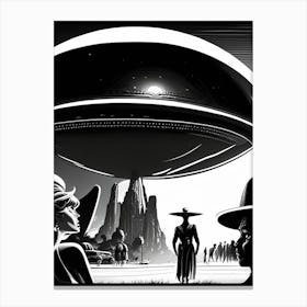 Extraterrestrial Noir Comic Space Canvas Print