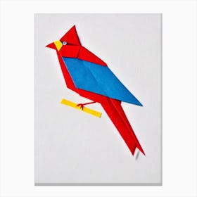 Cardinal Origami Bird Canvas Print