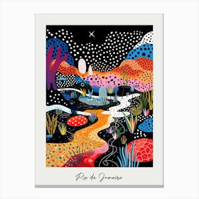 Poster Of Rio De Janeiro, Illustration In The Style Of Pop Art 2 Canvas Print