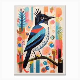 Colourful Scandi Bird Dipper 2 Canvas Print