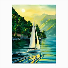 Sailboat On Lake Como 1 Canvas Print