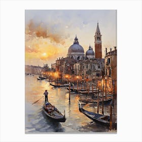 Venice At Sunset Canvas Print