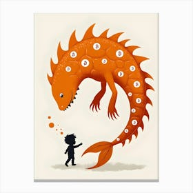 Little Boy And A Big Fish Canvas Print