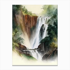 Yumbilla Falls, Peru Water Colour  Canvas Print