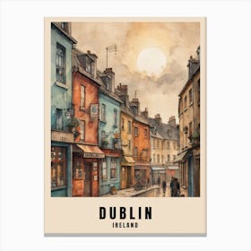 Dublin City Ireland Travel Poster (32) Canvas Print