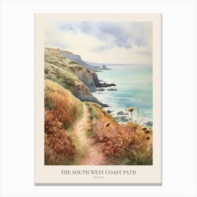 The South West Coast Path Uk Trail Poster Canvas Print