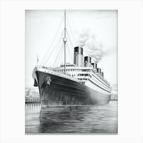 Titanic Ship Bow Illustration 7 Canvas Print