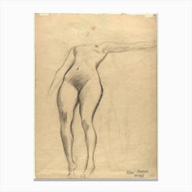 Figure Study (Draft Illustration), And Detailed Studies, Gustav Klimt Canvas Print