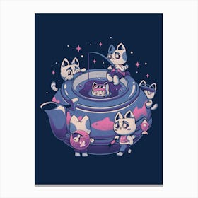Plenty Cats in the Tea - Cute Fishing Kitty Gift Canvas Print