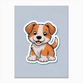 Cute Dog Sticker Canvas Print