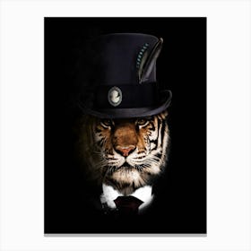 Tiger In Top Hat Canvas Print