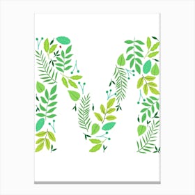 Leafy Letter M Canvas Print