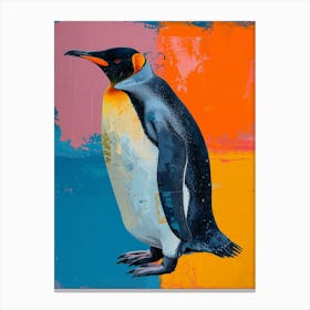 King Penguin Phillip Island The Penguin Parade Colour Block Painting 2 Canvas Print