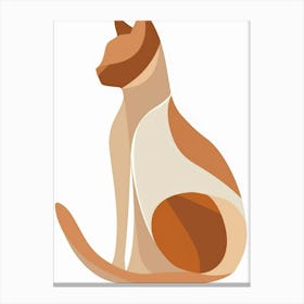 Cat Sitting On White Background Canvas Print