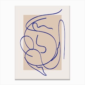 Abstract Blue Line Art 3 Canvas Print