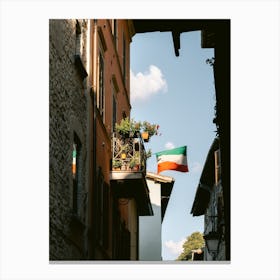 Italian flag in the streets | Spoleto | Italy Canvas Print