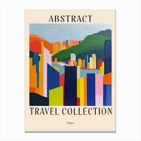 Abstract Travel Collection Poster China 1 Canvas Print