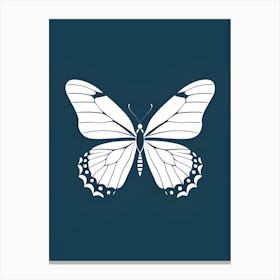 Butterfly On A Blue Background Canvas Print