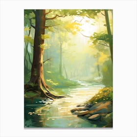 River In The Forest Canvas Print